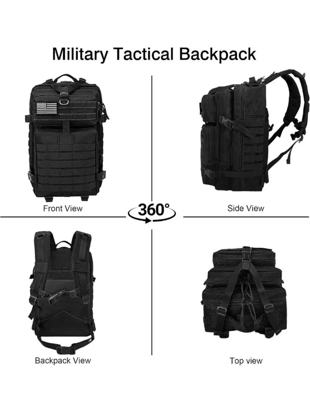 45L Military Tactical Backpack - Heavy Duty Molle 3-Day Assault Pack for Hiking